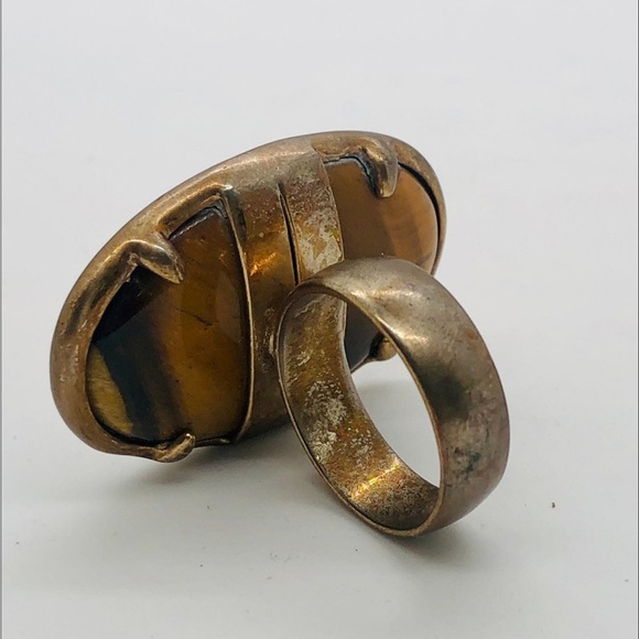 Vintage Retro Statement Cocktail Tigers Ring - Picture 3 of 9